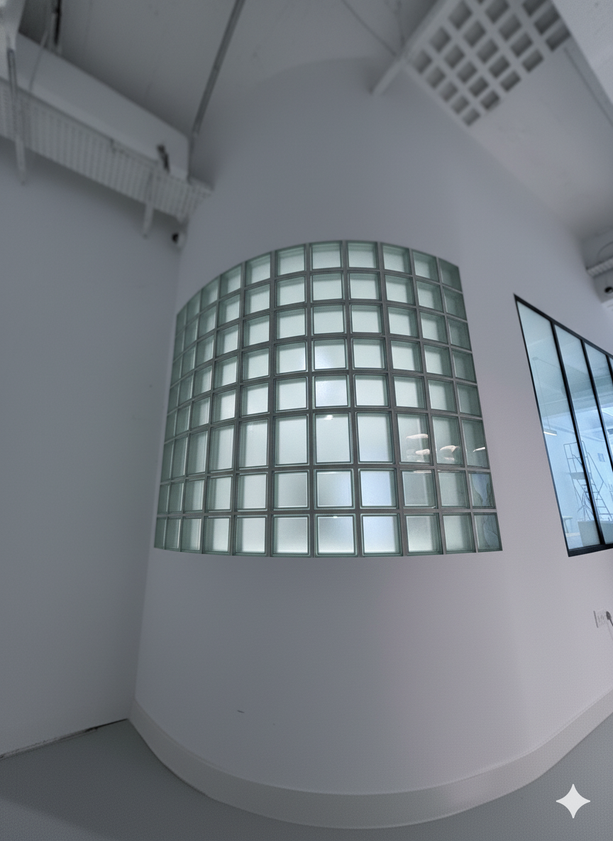 Création cloison pavés de verre lumineuse appartement Paris 19